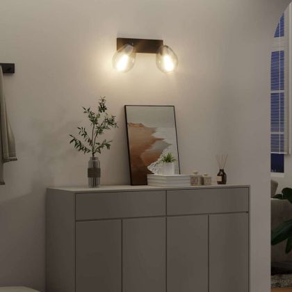 Таванен спот Черно 33 x 13 x 26 см Стъкло и метал