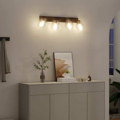 Таванен спот Черно 70 x 13 x 26 см Стъкло и метал