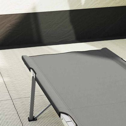 Сгъваемо къмпинг легло 2 pcs Сив 62 x 194 x 42 см