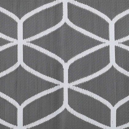 Външен килим ARAKIL Сиво и бяло 250 x 500 cm ПП