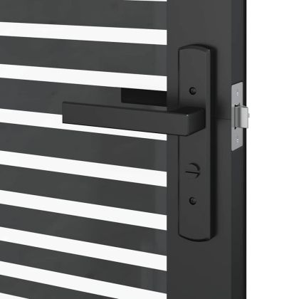 Вътрешна врата Черно 76 x 201.5 cm Закалено стъкло и алуминий