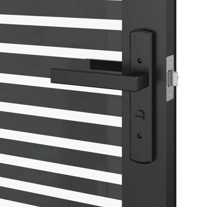 Вътрешна врата Черно 93 x 201.5 cm Закалено стъкло и алуминий