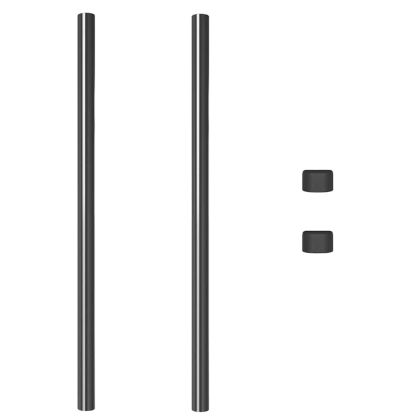 Оградни стълбове 2 pcs Сив 120 cm Прахово покритие стомана