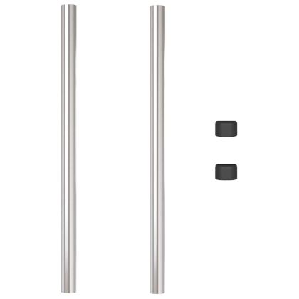 Оградни стълбове 2 pcs Сребрист 90 cm Прахово покритие стомана