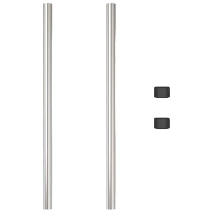Оградни стълбове 2 pcs Сребрист 110 cm Прахово покритие стомана