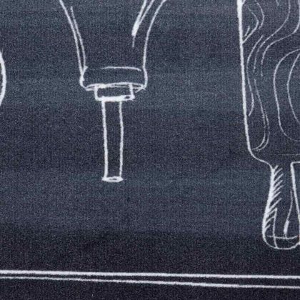 Килим за кухня Черно 150 x 45 см Кадифе