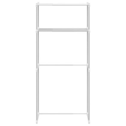 Етажерка за перална машина Бяло 63 x 27 x 136 см Алуминий