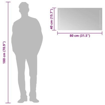 LED огледало за баня, 80x40 см