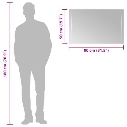 LED огледало за баня, 80x50 см