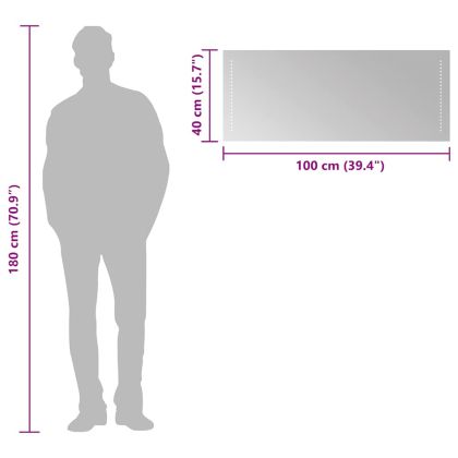 LED огледало за баня, 100x40 см