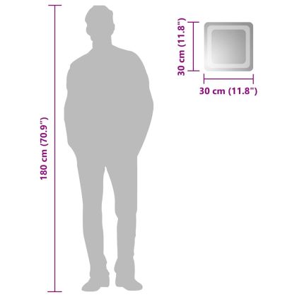 LED огледало за баня, 30x30 см