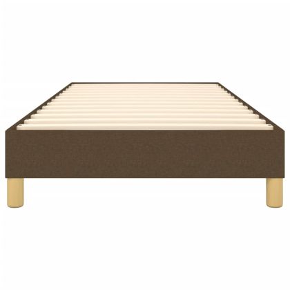 Рамка за легло с пружини, тъмнокафява, 90x190 см, плат