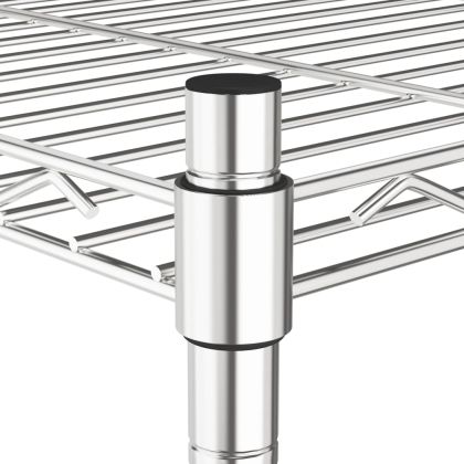 4-етажен стелаж за съхранение с колела 90x35x142 см хром 200 кг