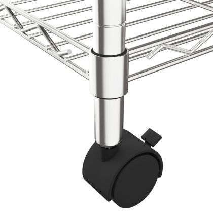 4-етажен стелаж за съхранение с колела 90x35x142 см хром 200 кг