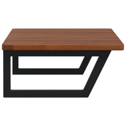 Стенен рафт за мивка, стомана и масивно дърво дъб