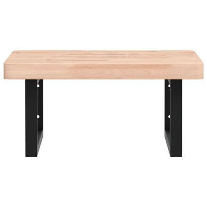 Стенен рафт за мивка, стомана и масивно дърво бук