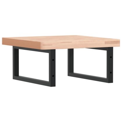 Стенен рафт за мивка, стомана и масивно дърво бук