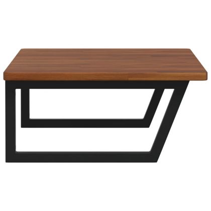 Стенен рафт за мивка, стомана и масивно дърво дъб