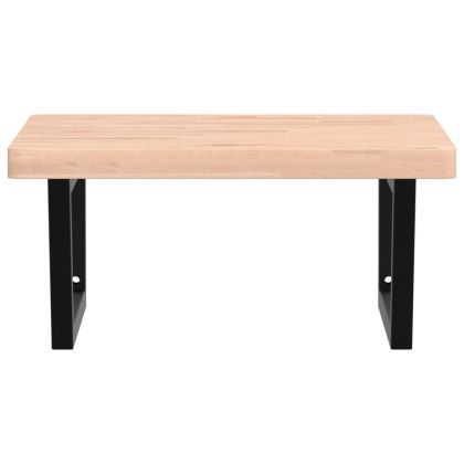 Стенен рафт за мивка, стомана и масивно дърво бук