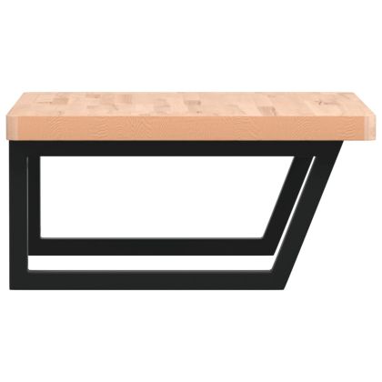 Стенен рафт за мивка, стомана и масивно дърво бук