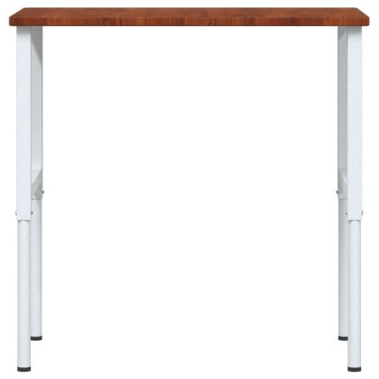 Работна маса тъмнокафяв 100x60x(71,5-98) см дъб масив