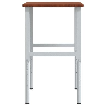 Работна маса тъмнокафяв 100x60x(71,5-98) см дъб масив