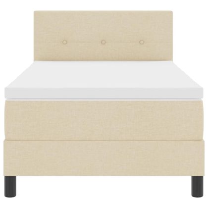 Легло с пружинирана основа с матрак Крем 80 x 200 cm текстил