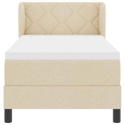 Легло с пружинирана основа с матрак Крем 80 x 200 cm текстил