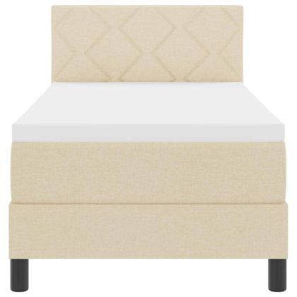 Легло с пружинирана основа с матрак Крем 80 x 200 cm текстил