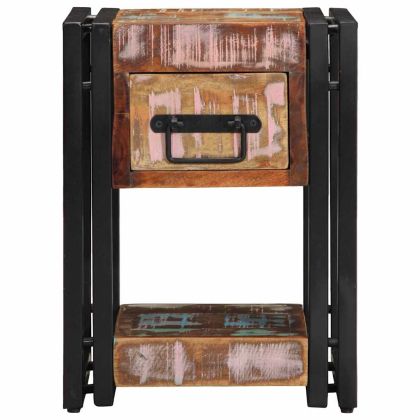Нощен шкаф Многоцветен 30 x 30 x 40 cm регенерирано дърво масив