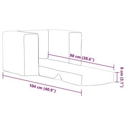 Детски диван-легло син мек плюш