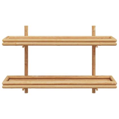 Стенен рафт с рафт Кафяво 100 x 26 x 60 см бамбук
