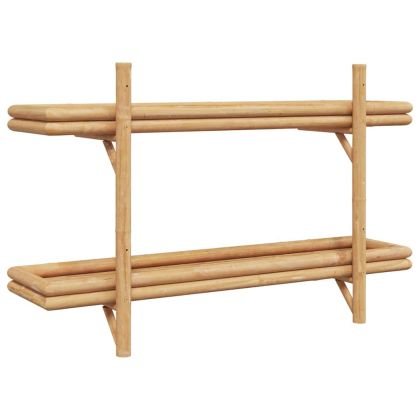 Стенен рафт с рафт Кафяво 100 x 26 x 60 см бамбук