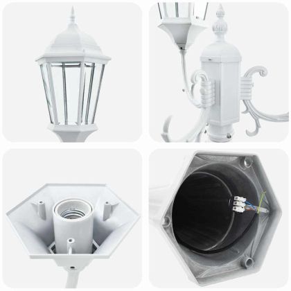 Градинска светлина Бяло 61 x 53 x 235 см Алуминий и стъкло