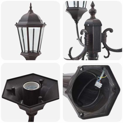 Градинска светлина Бронзов 235 см Алуминий