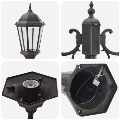 Градинска светлина Бронзов 235 см Алуминий