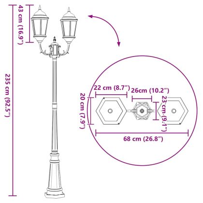Градинска светлина Бронзов 235 см Алуминий