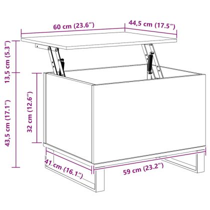 Кафе маса, дъб сонома, 60x44,5x45 см, инженерно дърво