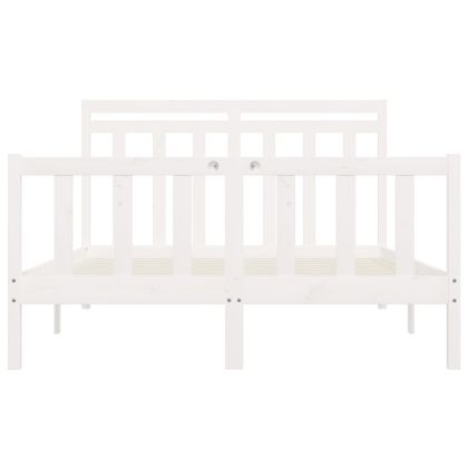 Рамка за легло, бяла, бор масив, 160х200 см