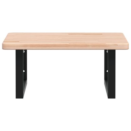 Стенен рафт за мивка, стомана и масивно дърво дъб