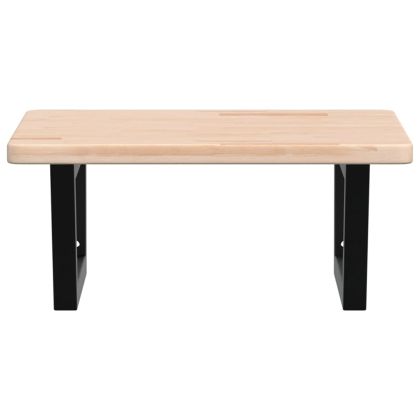 Стенен рафт за мивка, стомана и масивно дърво дъб