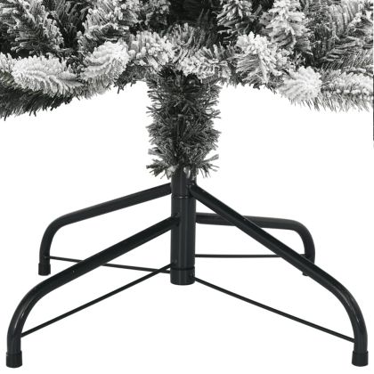 Изкуствена коледна елха, 150 LED и флокиран сняг, 120 см