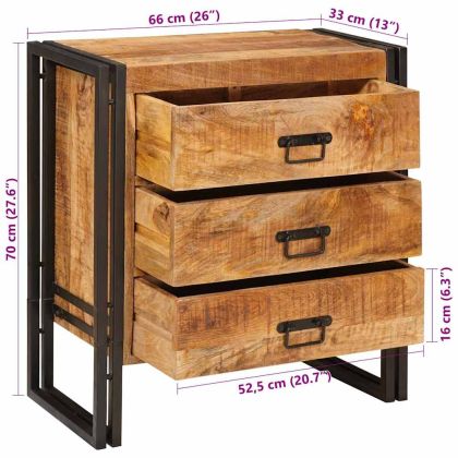 Служебен шкаф Кафяво 66 x 33 x 70 см Солидно мангово дърво