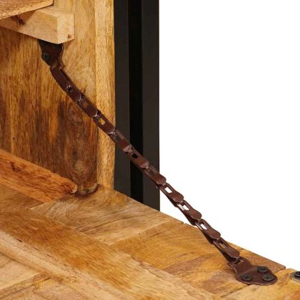 Шкаф за обувки Кафяво 90 x 38 x 45 см мангово дърво масив