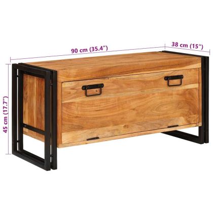 Шкаф за обувки Кафяво 90 x 38 x 45 см Акациево дърво масив