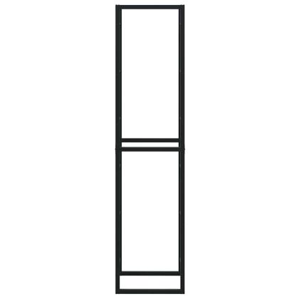 Стойка за дърва за огрев черна 50x30x209 cm стомана