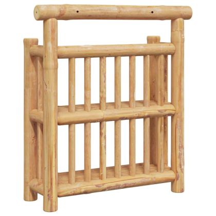 Стенен рафт с рафт със съхранение Кафяво 40 x 13 x 44 см бамбук