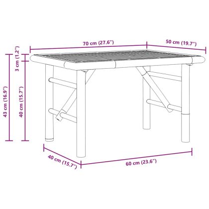 Масичка за кафе Кафяво 70 x 40 x 36 cm бамбук