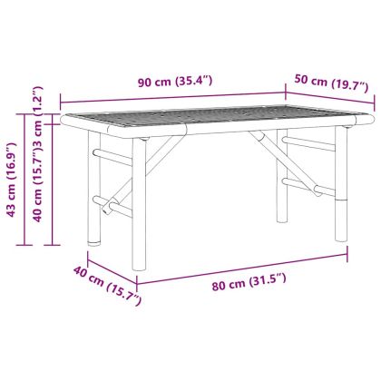 Масичка за кафе Кафяво 90 x 50 x 43 см бамбук