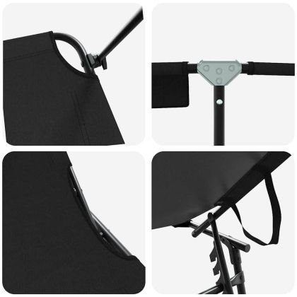 Сгъваем шезлонг Черно 190 x 57 x 81 см оксфорд